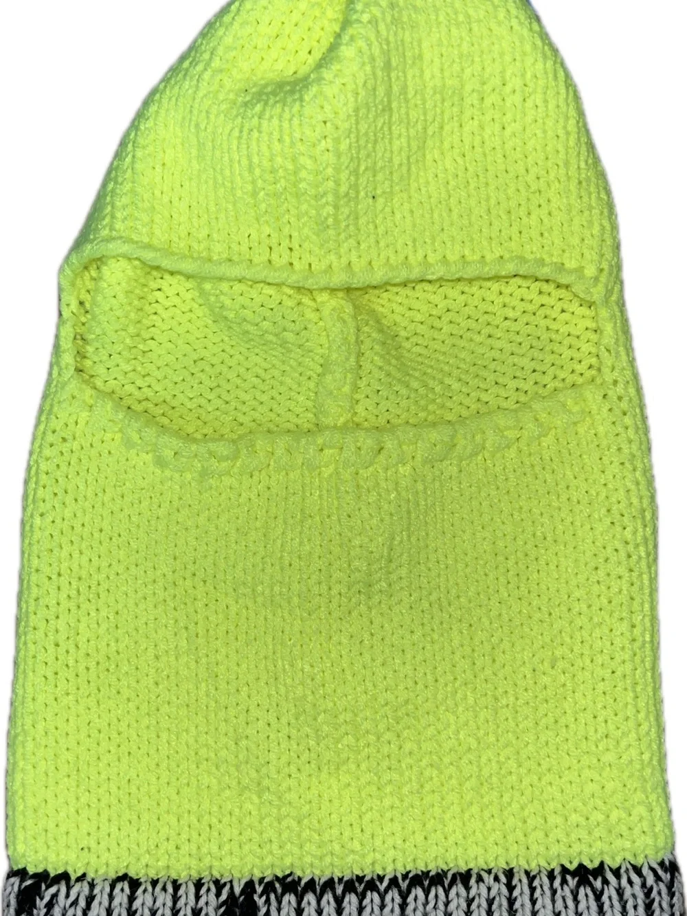 NWOT Neon Yellow Knit balaclava Sweater material stretch thick heavy cotton new